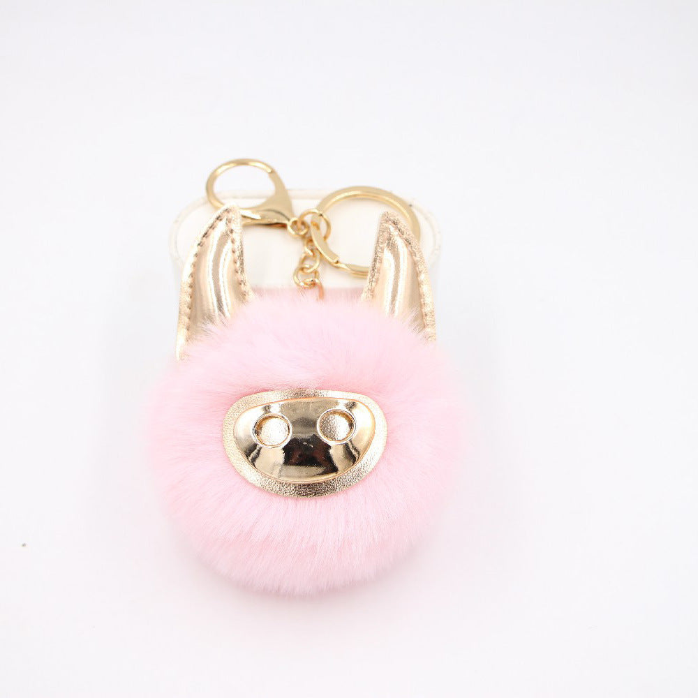 Wholesale Shiny Cute Pig Plush Ball Bag Accessories Pendant